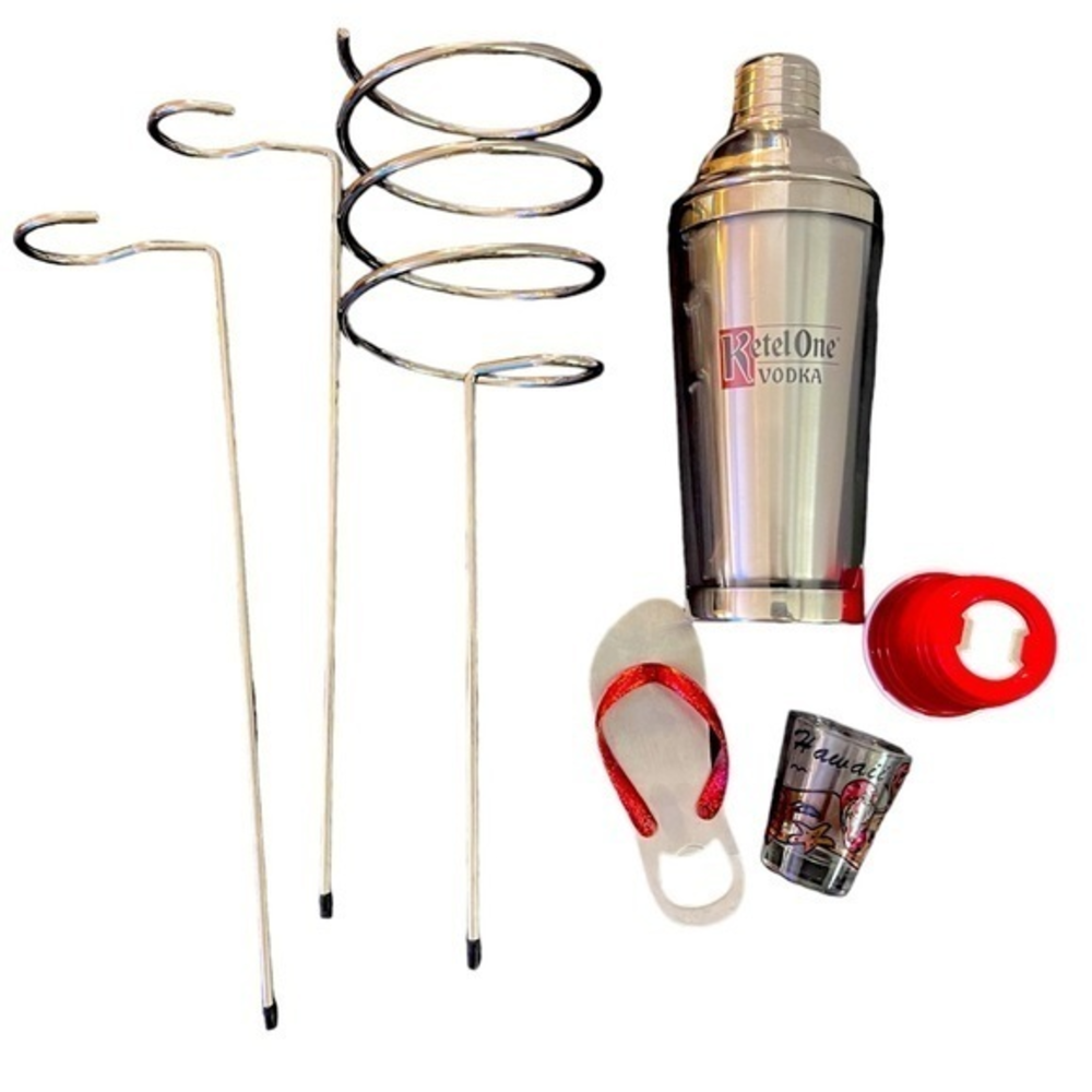 Bundle Beach Tiki Bar‎ Accessories - Bottle Openers, Hawaii Shot Glass, Shaker